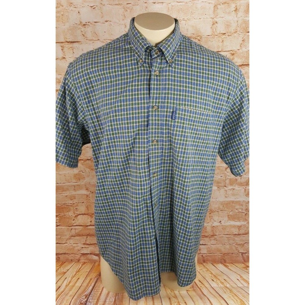 Izod Short Sleeve Shirt Men Size Large Button Down